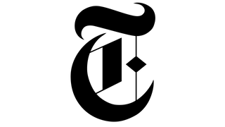 Black New York Times logo on a transparent background