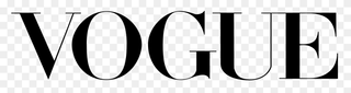 Black 'VOGUE' logo on a transparent background