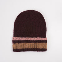 Superba Beanie in Vino with Stripe