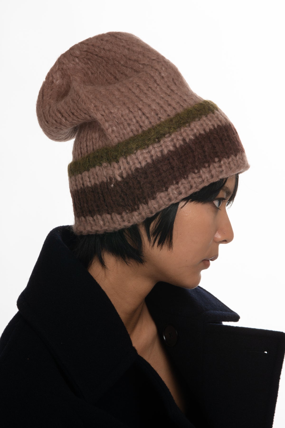 Superba Beanie in Malibu Rose with Stripe